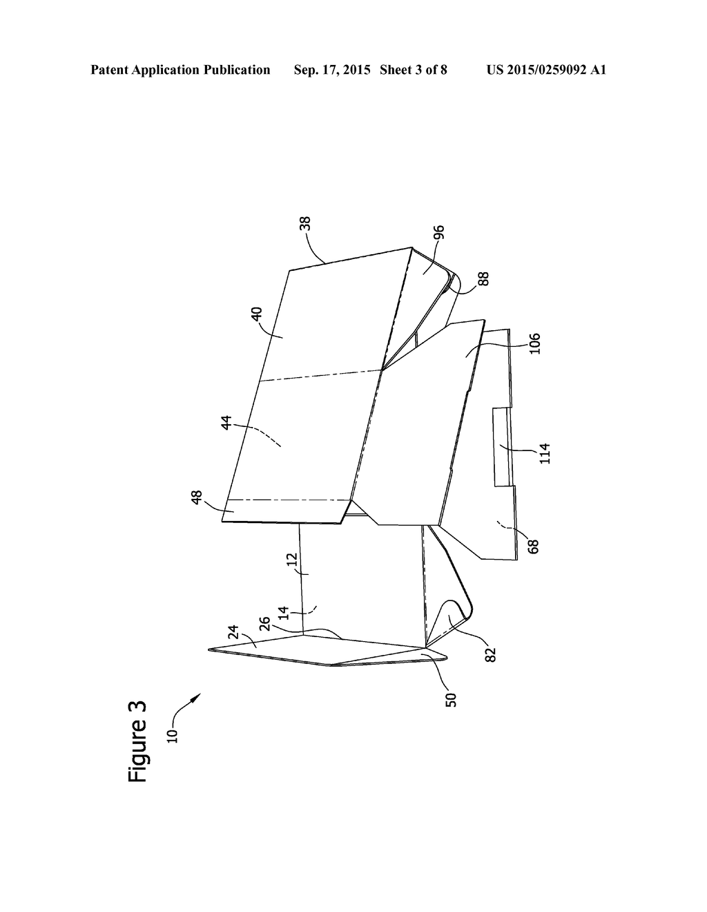 ONE PIECE BULK BIN HAVING AN AUTOMATICALLY-ERECTING BOTTOM AND METHODS FOR     CONSTRUCTING THE SAME - diagram, schematic, and image 04