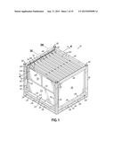 Container Having Door Assembly and Multiple Layers of Tracks diagram and image