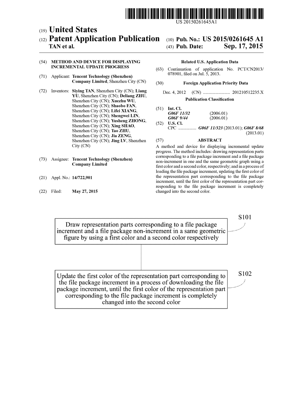 METHOD AND DEVICE FOR DISPLAYING INCREMENTAL UPDATE PROGRESS - diagram, schematic, and image 01