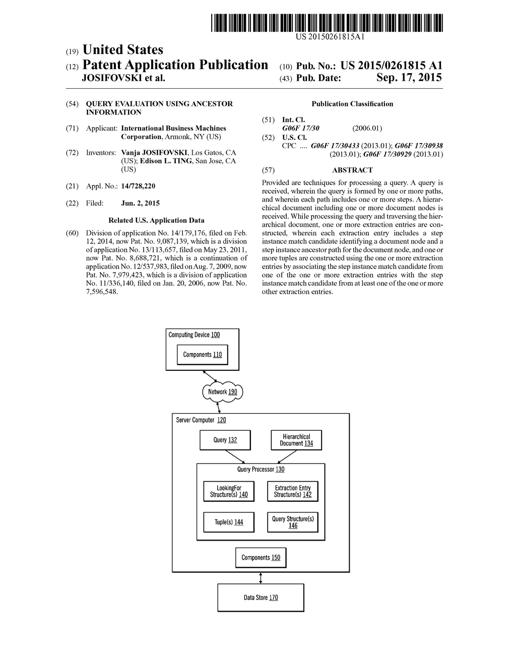 QUERY EVALUATION USING ANCESTOR INFORMATION - diagram, schematic, and image 01