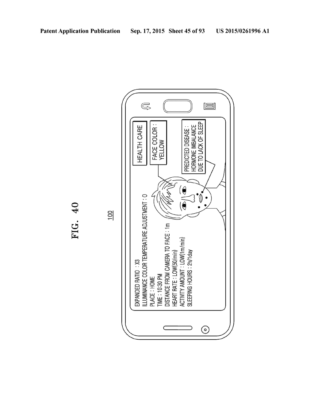 ELECTRONIC APPARATUS FOR PROVIDING HEALTH STATUS INFORMATION, METHOD OF     CONTROLLING THE SAME, AND COMPUTER-READABLE STORAGE MEDIUM - diagram, schematic, and image 46