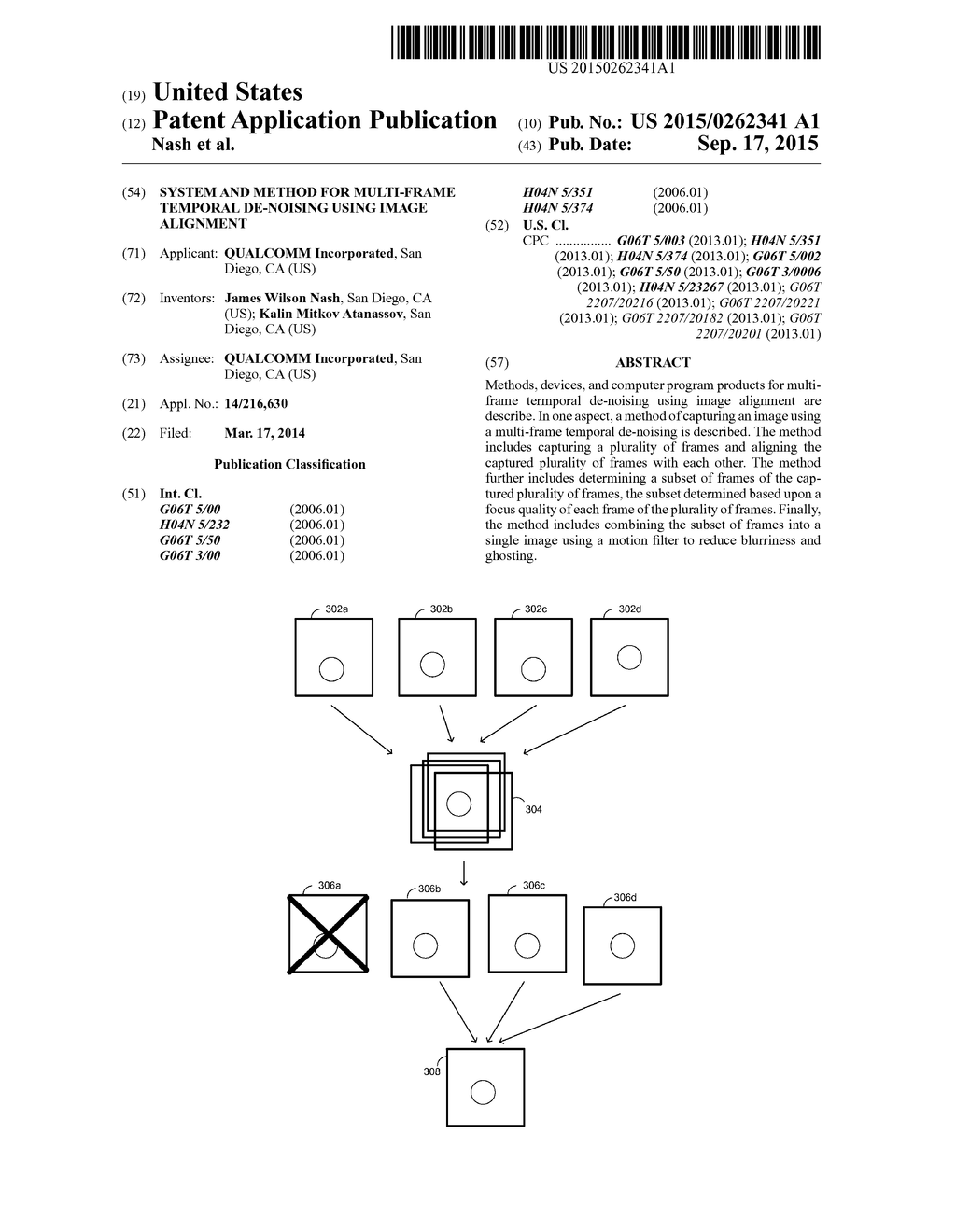 SYSTEM AND METHOD FOR MULTI-FRAME TEMPORAL DE-NOISING USING IMAGE     ALIGNMENT - diagram, schematic, and image 01