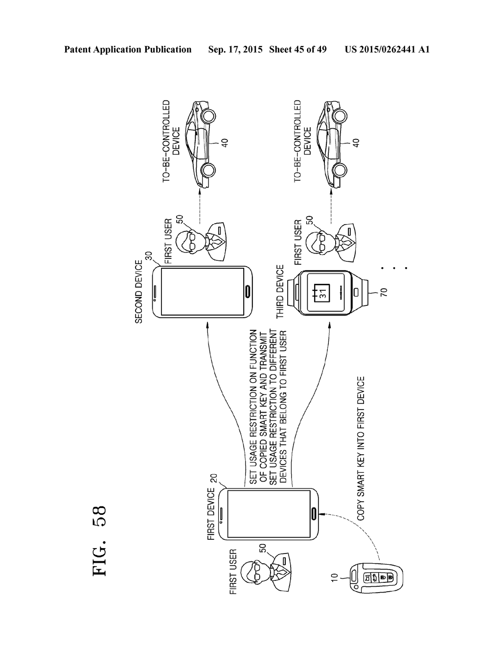 METHOD AND DEVICE FOR SHARING FUNCTIONS OF SMART KEY - diagram, schematic, and image 46