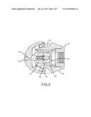 HIGH PRESSURE FLUID SPRAY NOZZLE INCORPORATING A FLOW CONTROLLED SWITCHING     VALVE diagram and image