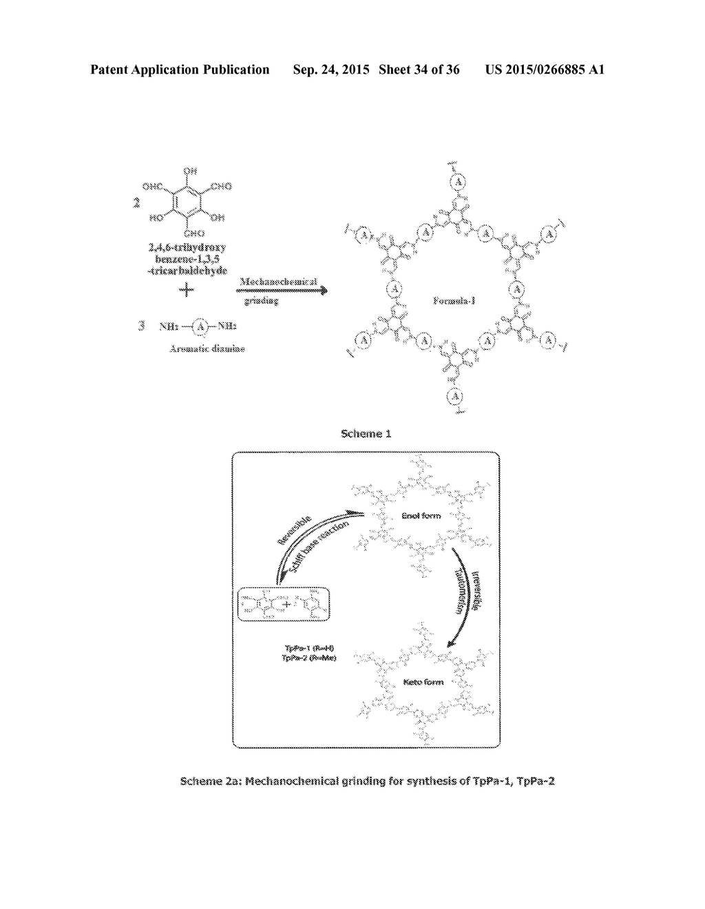 POROUS CRYSTALLINE FRAMEWORKS, PROCESS FOR THE PREPARATION THEROF AND     THEIR MECHANICAL DELAMINATION TO COVALENT ORGANIC NANOSHEETS (CONS) - diagram, schematic, and image 35