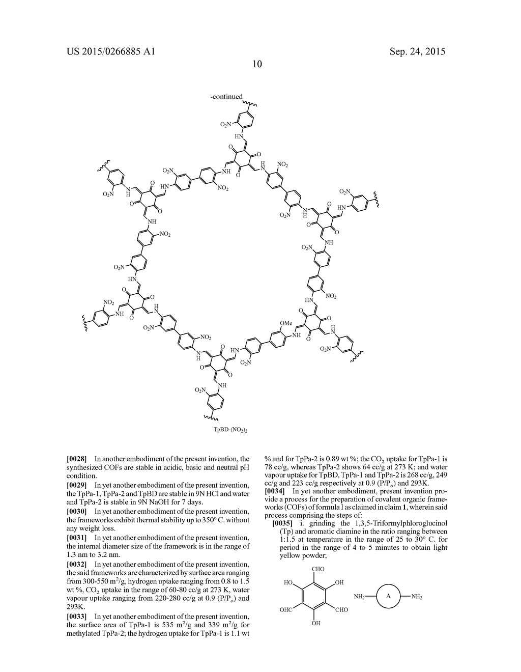 POROUS CRYSTALLINE FRAMEWORKS, PROCESS FOR THE PREPARATION THEROF AND     THEIR MECHANICAL DELAMINATION TO COVALENT ORGANIC NANOSHEETS (CONS) - diagram, schematic, and image 47