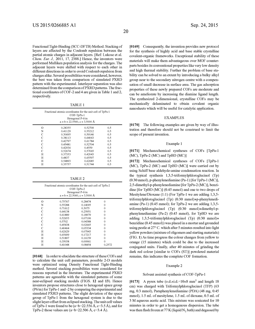 POROUS CRYSTALLINE FRAMEWORKS, PROCESS FOR THE PREPARATION THEROF AND     THEIR MECHANICAL DELAMINATION TO COVALENT ORGANIC NANOSHEETS (CONS) - diagram, schematic, and image 57