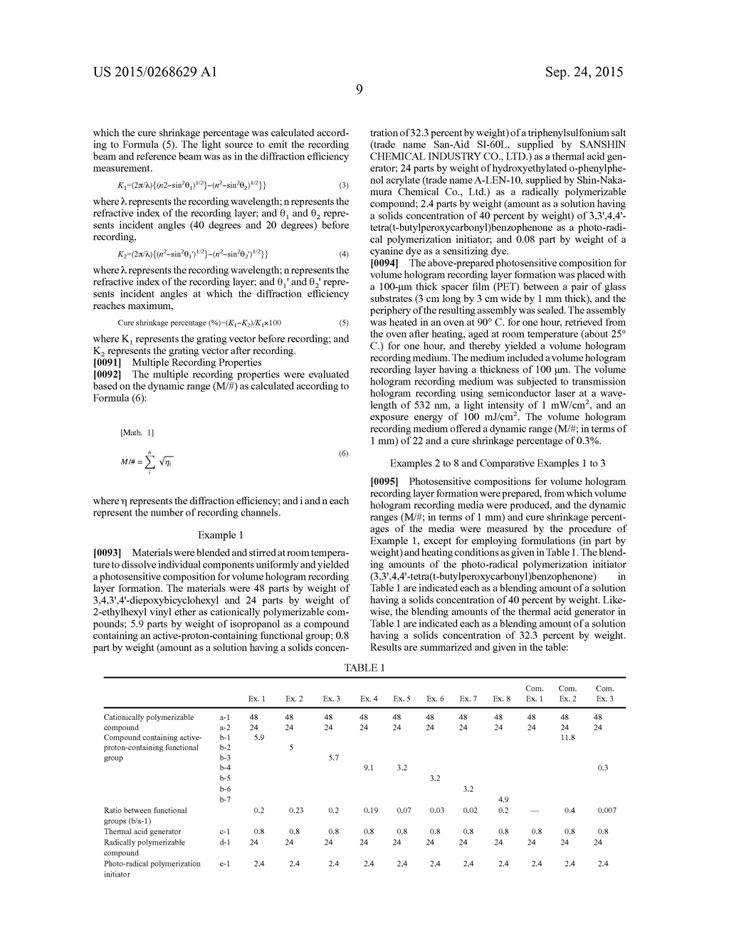 PHOTOSENSITIVE COMPOSITION FOR FORMING VOLUME HOLOGRAM RECORDING LAYER - diagram, schematic, and image 11