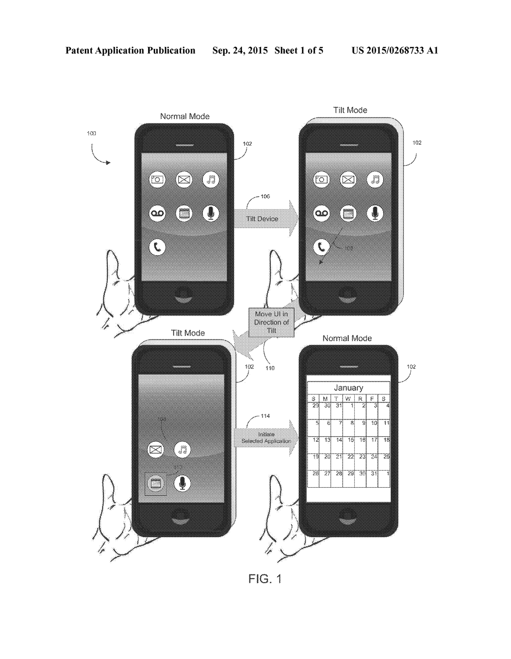 INTERACTION WITH A COMPUTING DEVICE VIA MOVEMENT OF A PORTION OF A USER     INTERFACE - diagram, schematic, and image 02