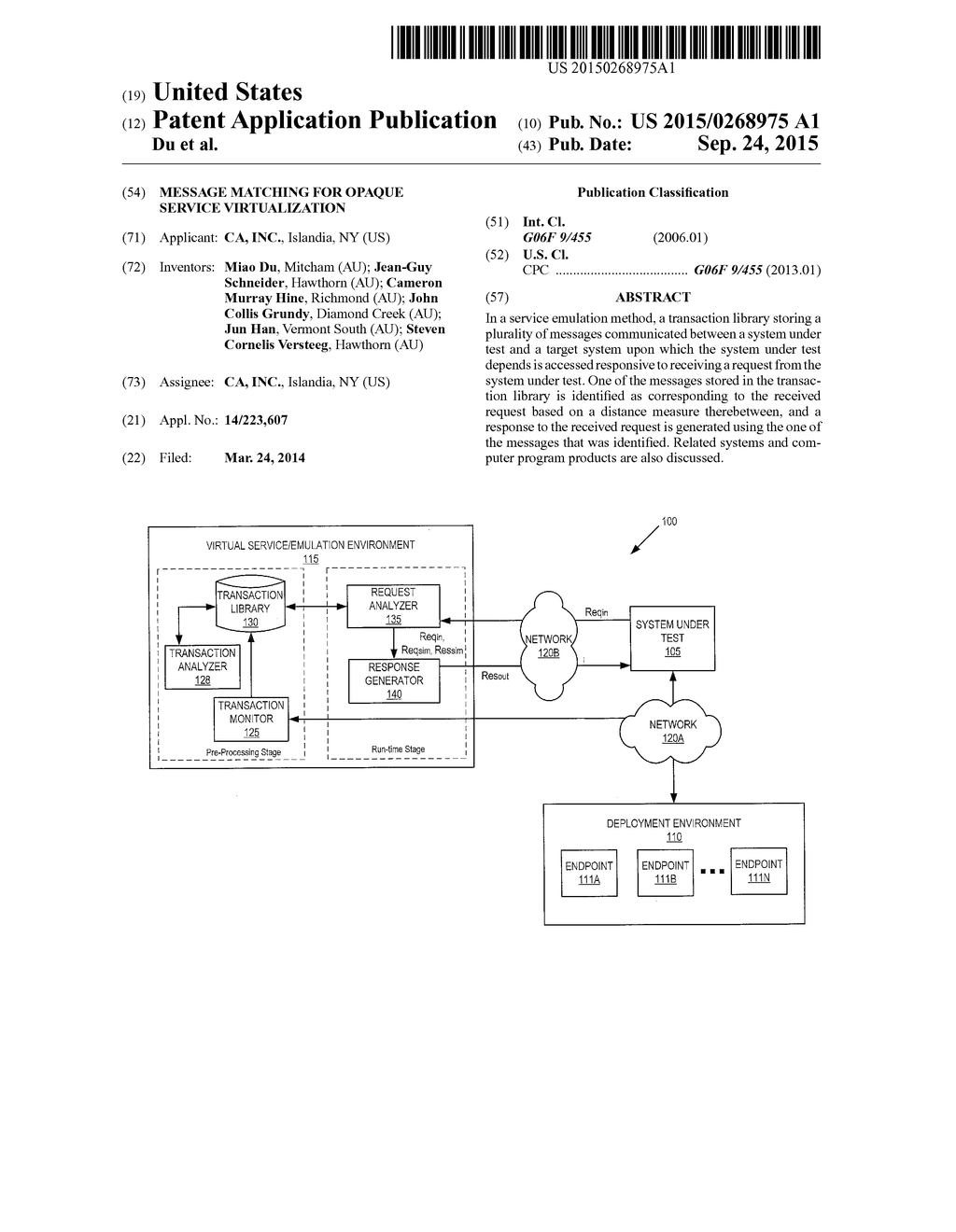 MESSAGE MATCHING FOR OPAQUE SERVICE VIRTUALIZATION - diagram, schematic, and image 01