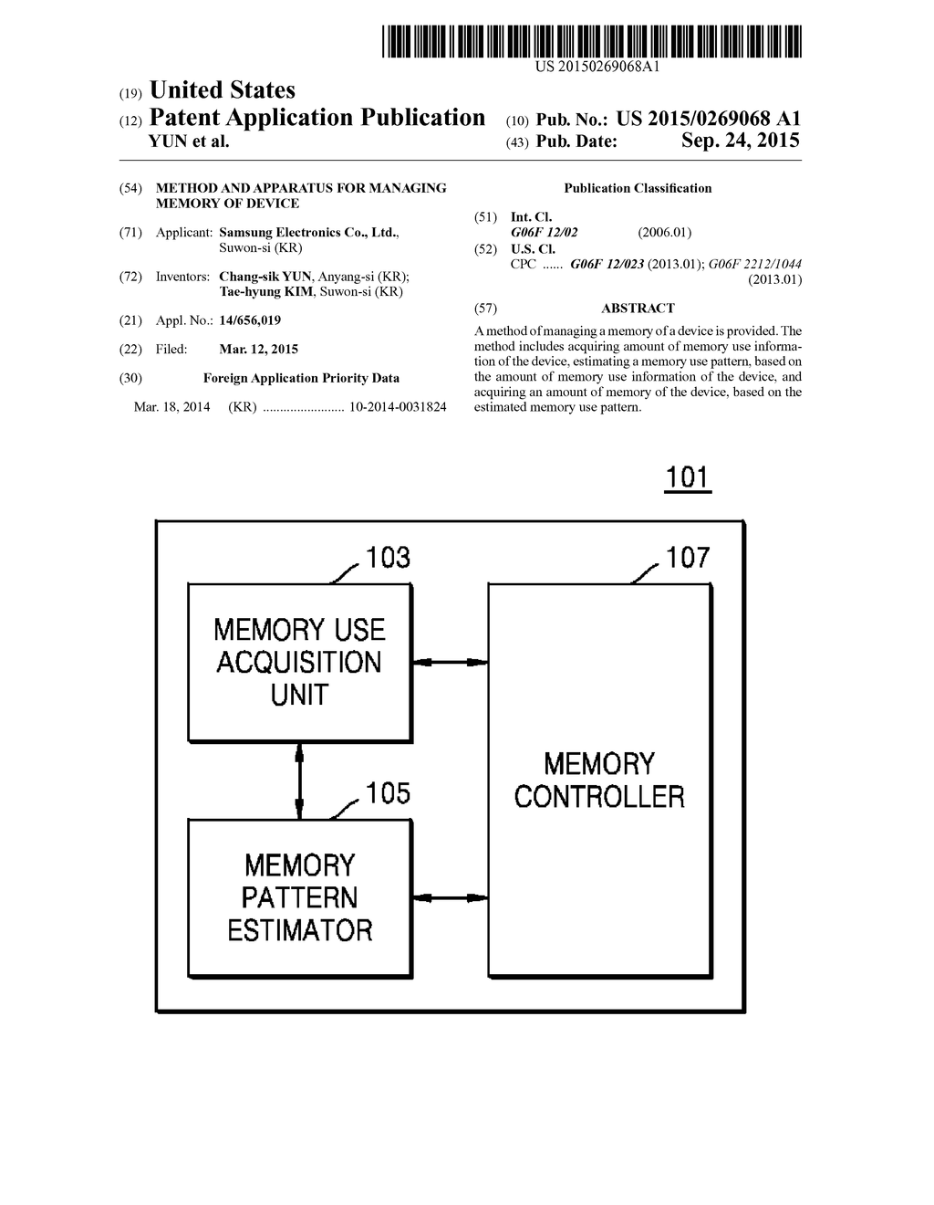 METHOD AND APPARATUS FOR MANAGING MEMORY OF DEVICE - diagram, schematic, and image 01