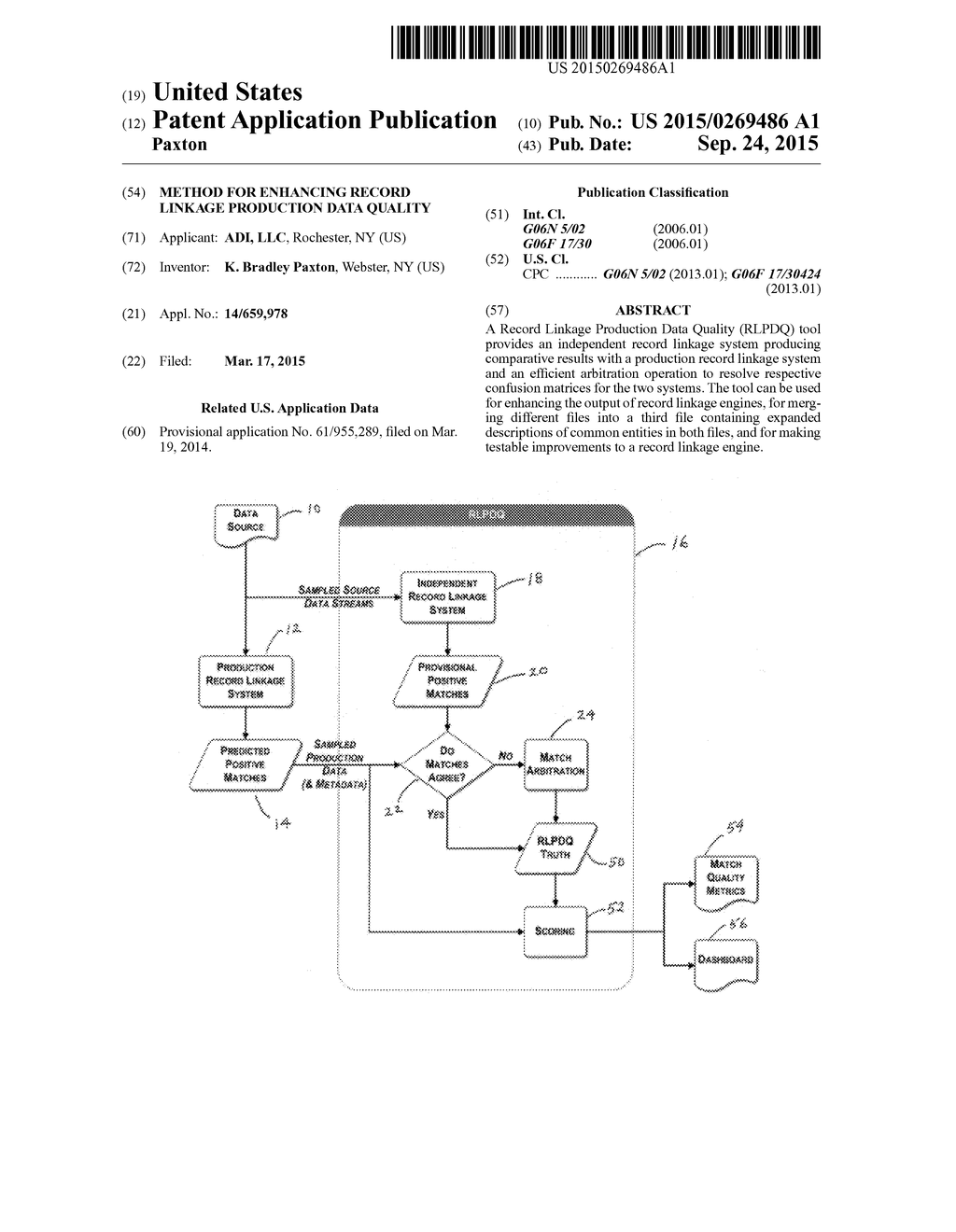 METHOD FOR ENHANCING RECORD LINKAGE PRODUCTION DATA QUALITY - diagram, schematic, and image 01