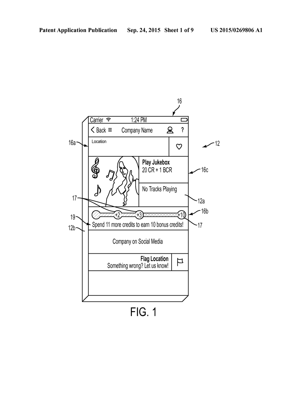 SYSTEM AND METHOD FOR RECEIVING BONUS CREDITS THROUGH A JUKEBOX CONTROLLED     BY A MOBILE DEVICE - diagram, schematic, and image 02