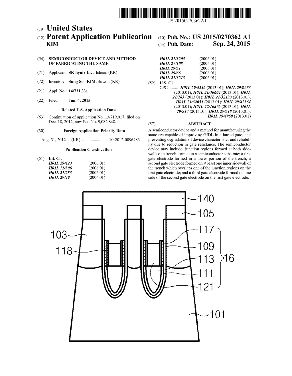 SEMICONDUCTOR DEVICE AND METHOD OF FABRICATING THE SAME - diagram, schematic, and image 01