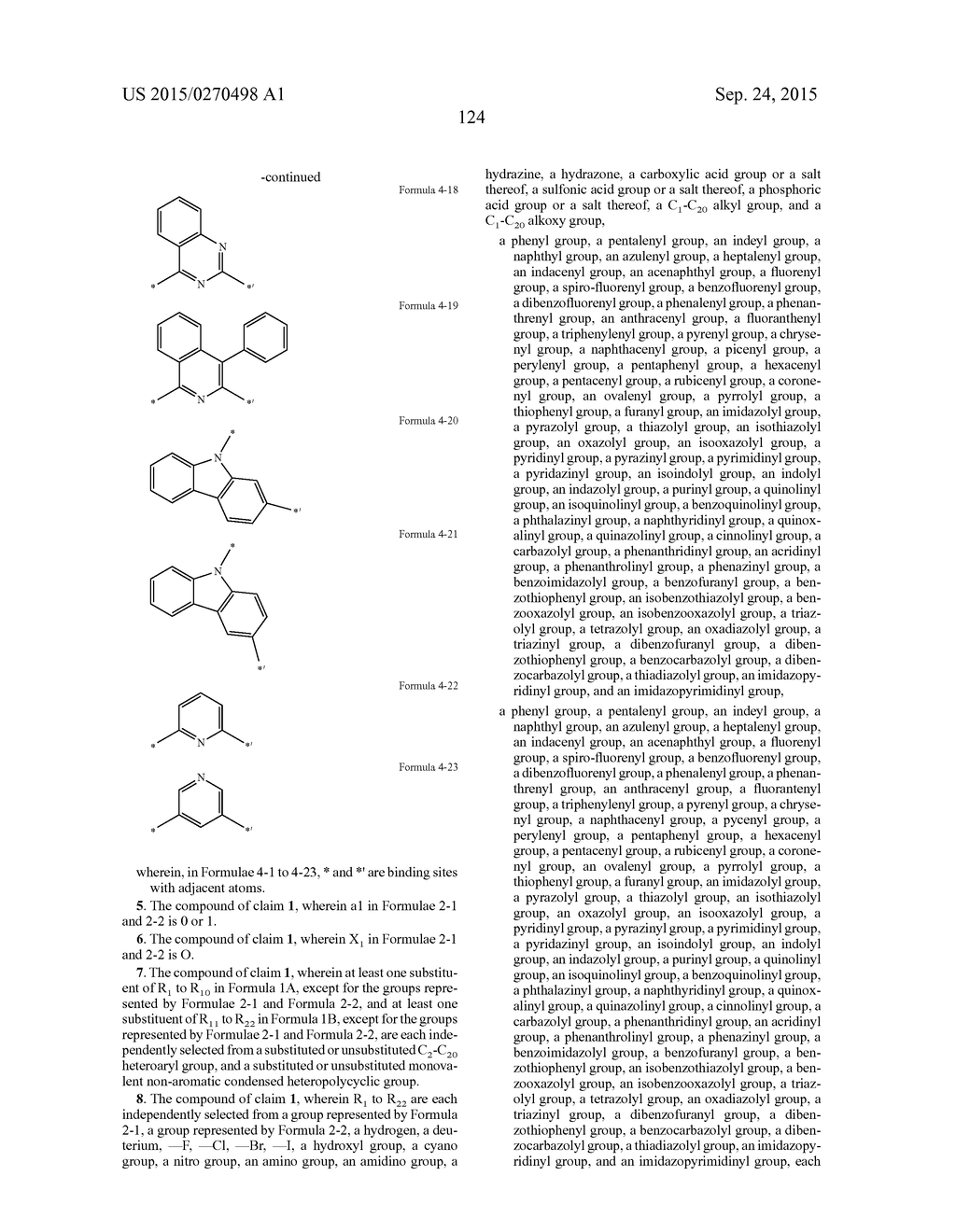 CONDENSED CYCLIC COMPOUND AND ORGANIC LIGHT-EMITTING DEVICE COMPRISING THE     SAME - diagram, schematic, and image 126