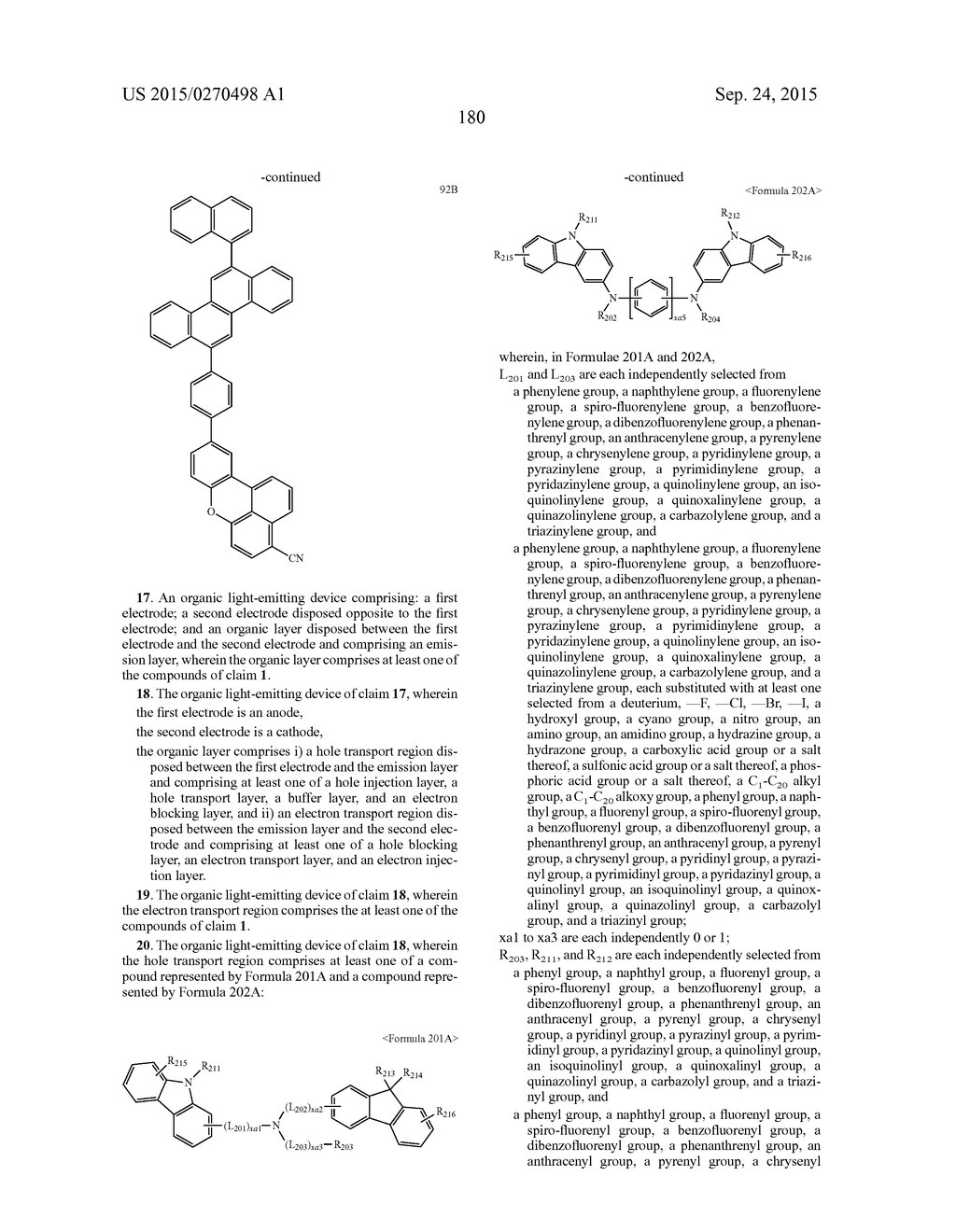 CONDENSED CYCLIC COMPOUND AND ORGANIC LIGHT-EMITTING DEVICE COMPRISING THE     SAME - diagram, schematic, and image 182