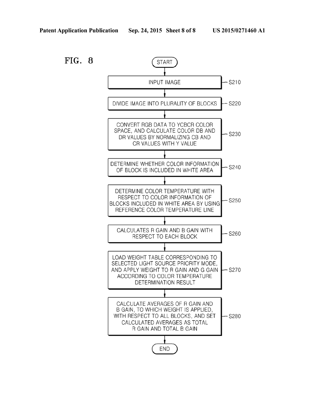 WHITE BALANCE CORRECTING APPARATUS AND WHITE BALANCE CORRECTING METHOD - diagram, schematic, and image 09