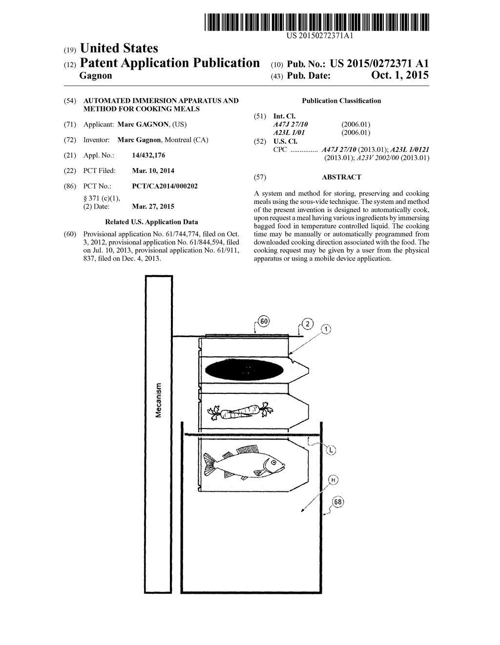 Automated Immersion Apparatus and Method for Cooking Meals - diagram, schematic, and image 01