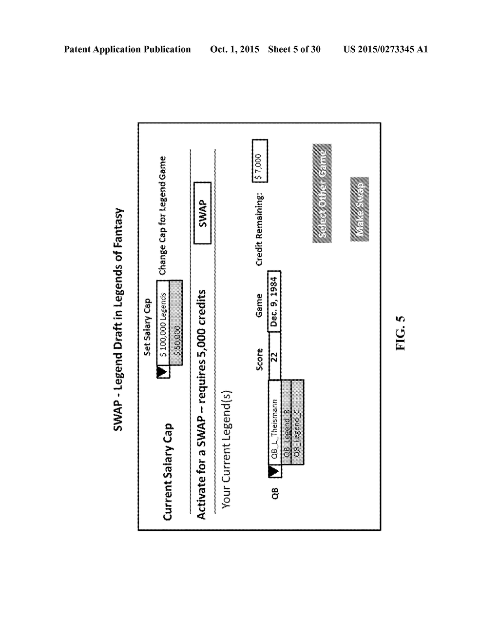 SYSTEMS AND METHODS FOR PLAYING A FANTASY LEGEND GAME - diagram, schematic, and image 06