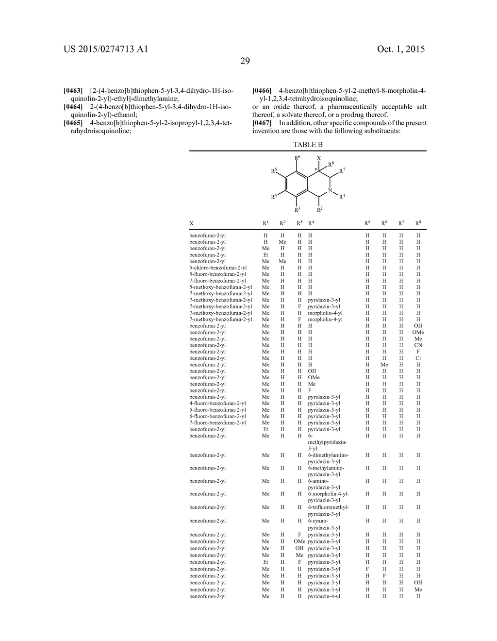 ARYL- AND HETEROARYL-SUBSTITUTED TETRAHYDROISOQUINOLINES AND USE THEREOF     TO BLOCK REUPTAKE OF NOREPINEPHRINE, DOPAMINE, AND SEROTONIN - diagram, schematic, and image 30
