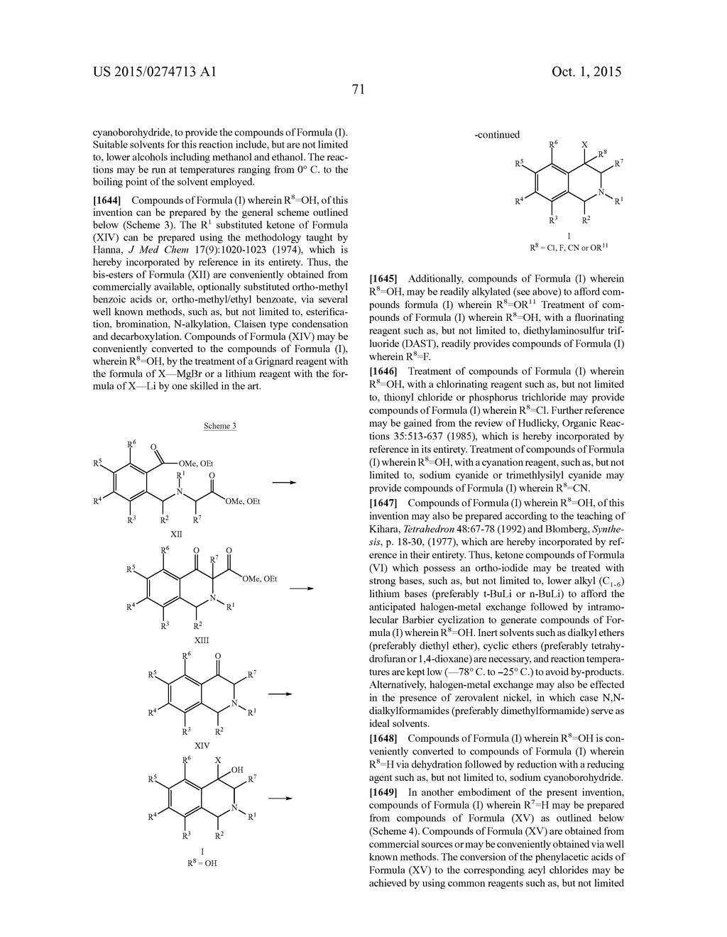 ARYL- AND HETEROARYL-SUBSTITUTED TETRAHYDROISOQUINOLINES AND USE THEREOF     TO BLOCK REUPTAKE OF NOREPINEPHRINE, DOPAMINE, AND SEROTONIN - diagram, schematic, and image 72