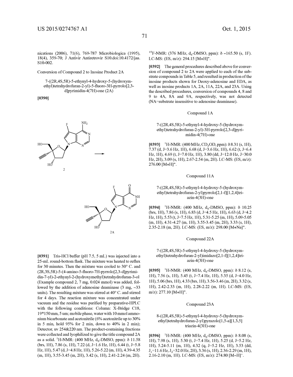 4'-SUBSTITUTED NUCLEOSIDE REVERSE TRANSCRIPTASE INHIBITORS - diagram, schematic, and image 72