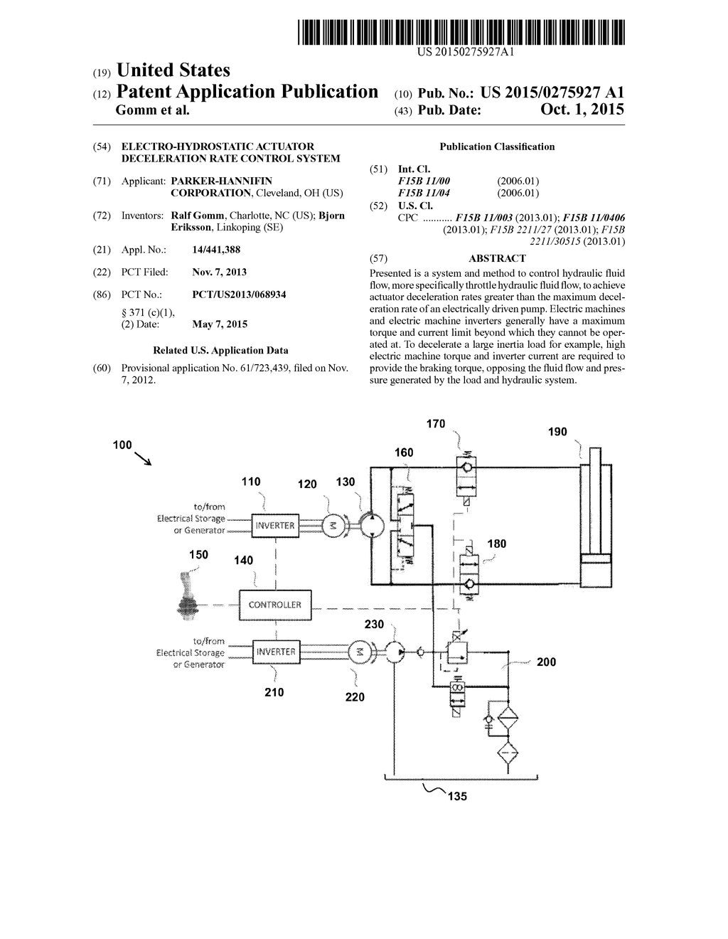 ELECTRO-HYDROSTATIC ACTUATOR DECELERATION RATE CONTROL SYSTEM - diagram, schematic, and image 01