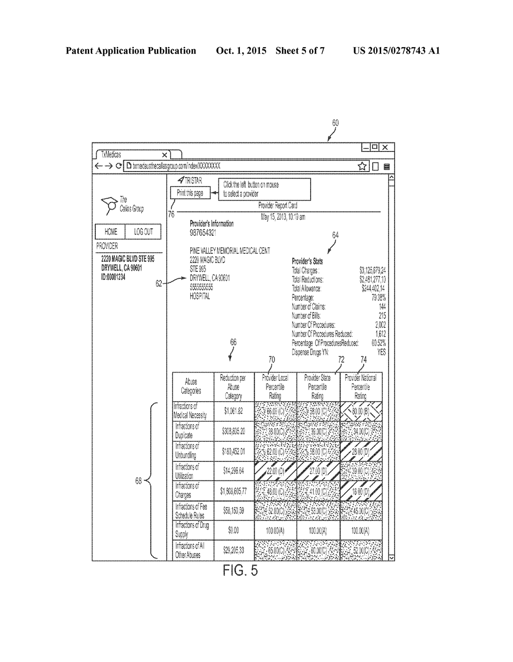 Systems and Methods for Assessment of Billing Practices of Medical     Provides - diagram, schematic, and image 06