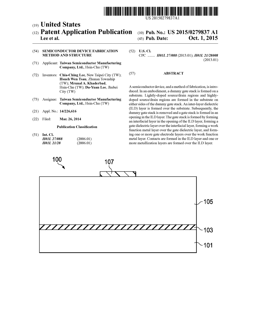 Semiconductor Device Fabrication Method and Structure - diagram, schematic, and image 01