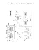 SEMICONDUCTOR DEVICES WITH CONTACT STRUCTURES AND A GATE STRUCTURE     POSITIONED IN TRENCHES FORMED IN A LAYER OF MATERIAL diagram and image