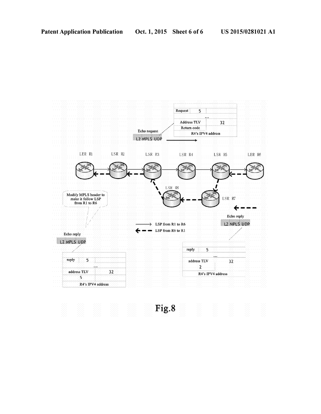 METHOD AND APPARATUS FOR CHECKING CONNECTION OF BI-DIRECTIONAL LSP - diagram, schematic, and image 07