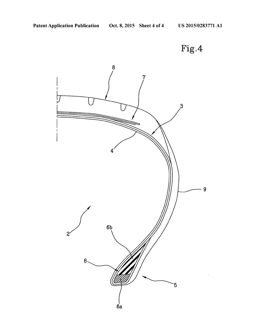 METHOD FOR CONTROLLING THE THICKNESS OF A CONTINUOUS ELONGATED ELEMENT     MADE OF ELASTOMERIC MATERIAL IN A PROCESS FOR BUILDING TYRES - diagram, schematic, and image 05