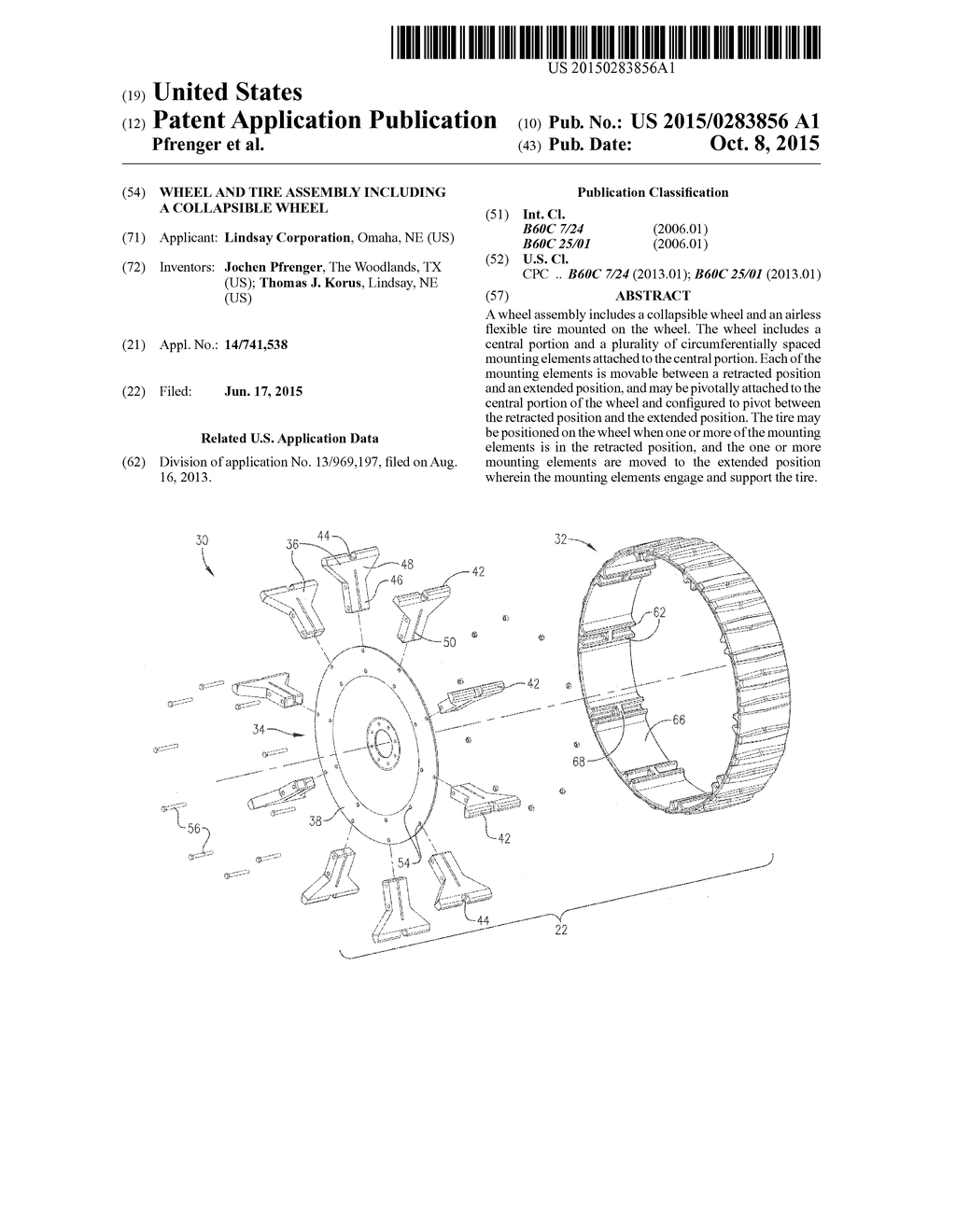 WHEEL AND TIRE ASSEMBLY INCLUDING A COLLAPSIBLE WHEEL - diagram, schematic, and image 01