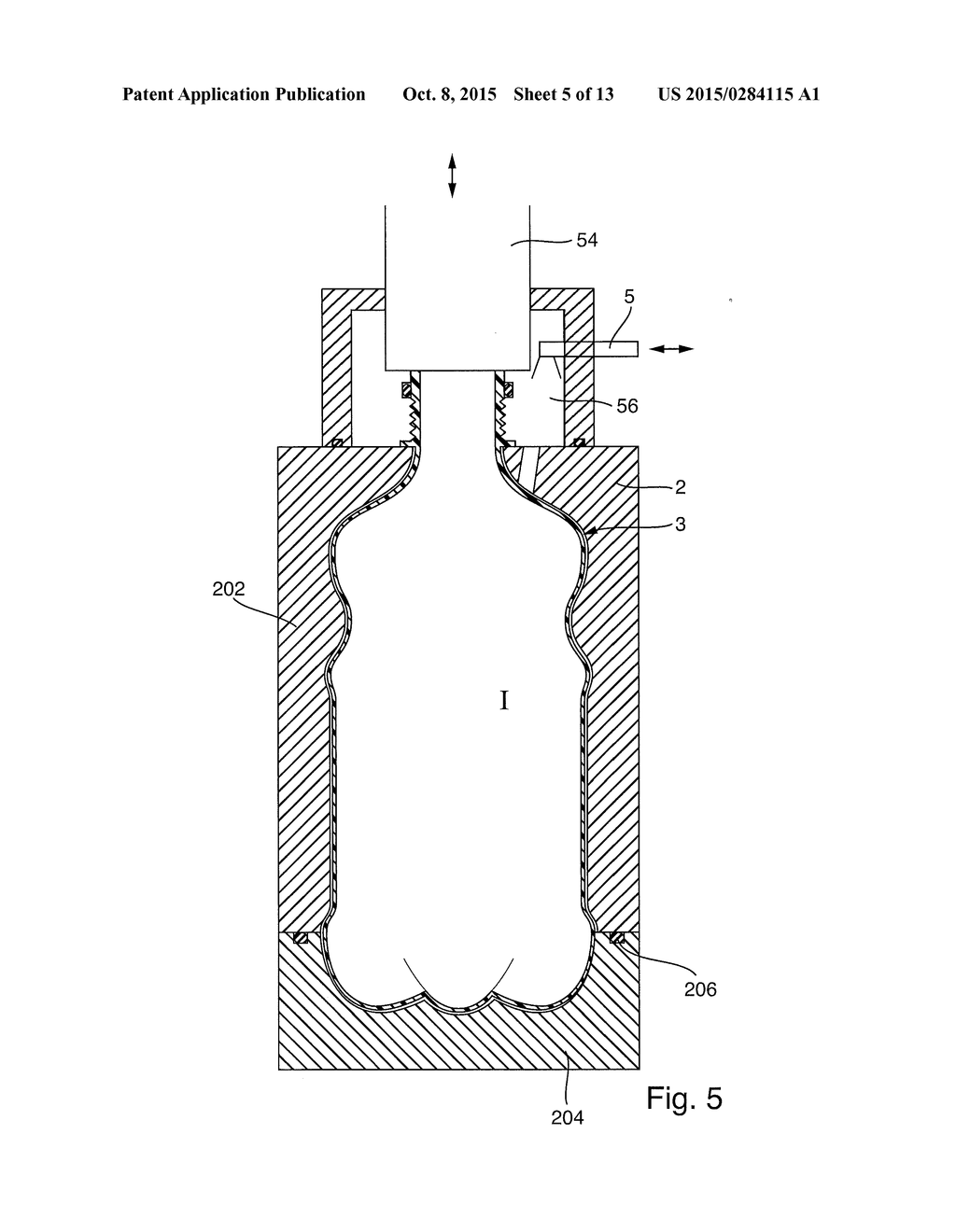 APPARATUS AND METHOD FOR PRODUCING A PLASTIC BOTTLE AND FOR FILLING IT     WITH A FILLING PRODUCT - diagram, schematic, and image 06