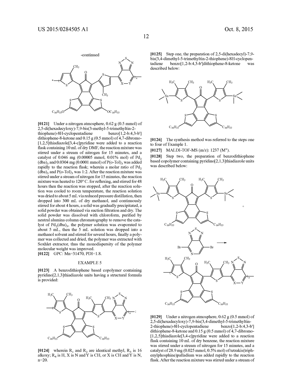 BENZODITHIOPHENE BASED COPOLYMER CONTAINING PYRIDINO [2,1,3] THIADIAZOLE     UNITS AND PREPARING METHOD AND APPLICATIONS THEREOF - diagram, schematic, and image 15