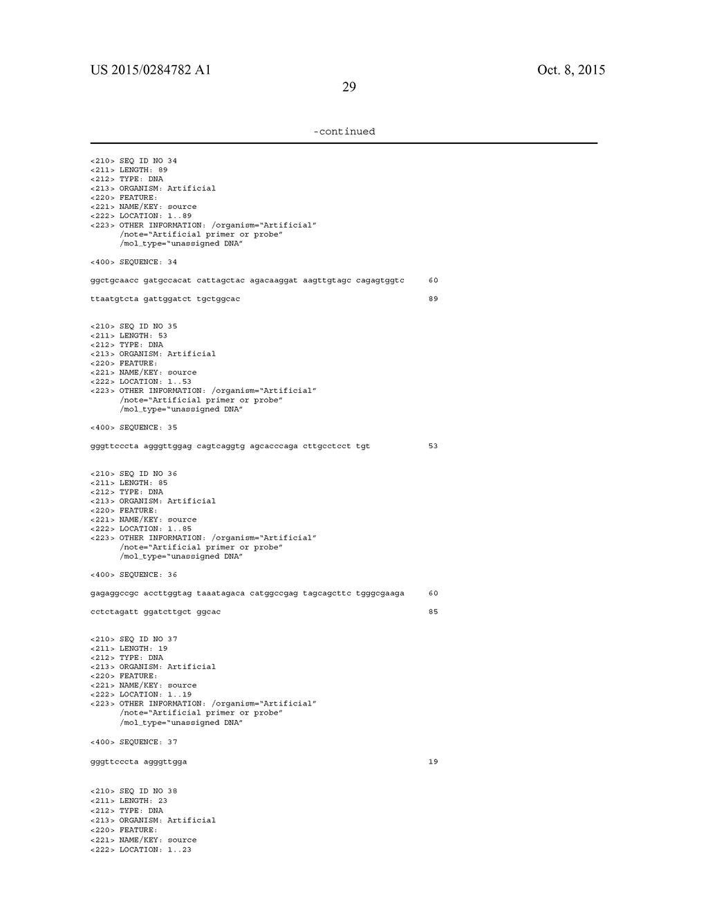 METHOD FOR THE SIMULTANEOUS DETECTION OF MULTIPLE NUCLEIC ACID SEQUENCES     IN A SAMPLE - diagram, schematic, and image 45