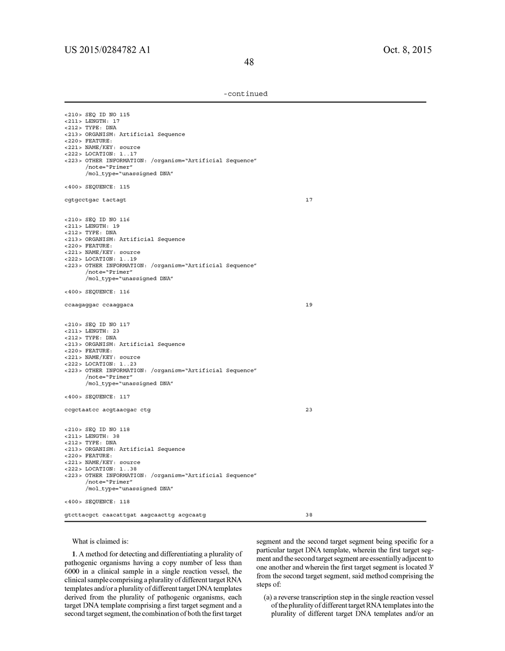 METHOD FOR THE SIMULTANEOUS DETECTION OF MULTIPLE NUCLEIC ACID SEQUENCES     IN A SAMPLE - diagram, schematic, and image 64