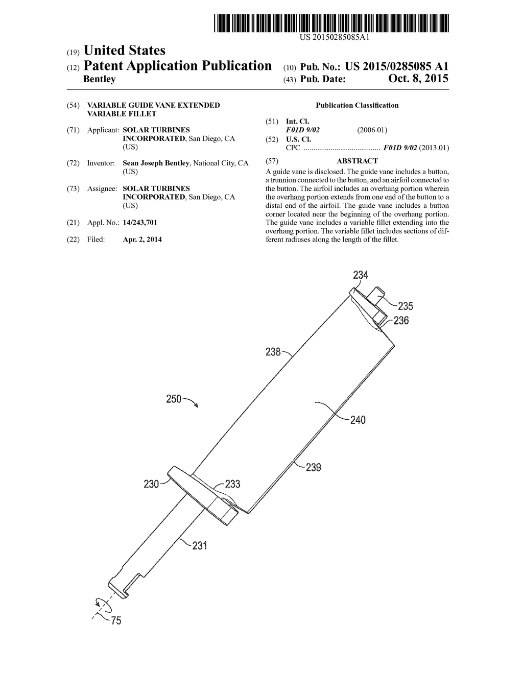 VARIABLE GUIDE VANE EXTENDED VARIABLE FILLET - diagram, schematic, and image 01