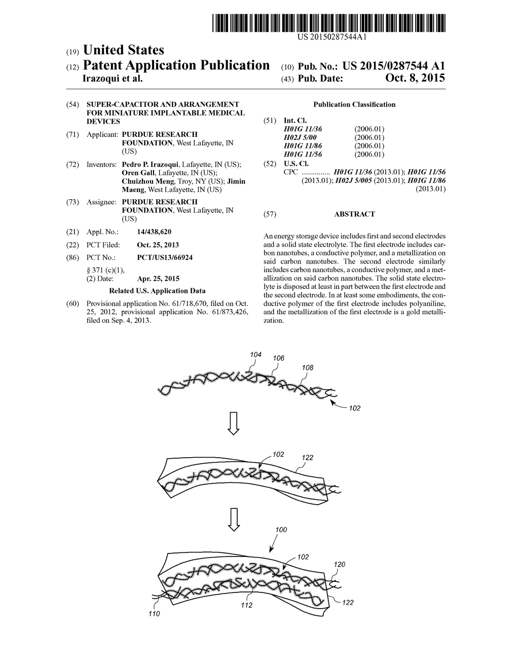 SUPER-CAPACITOR AND ARRANGEMENT FOR MINIATURE IMPLANTABLE MEDICAL DEVICES - diagram, schematic, and image 01