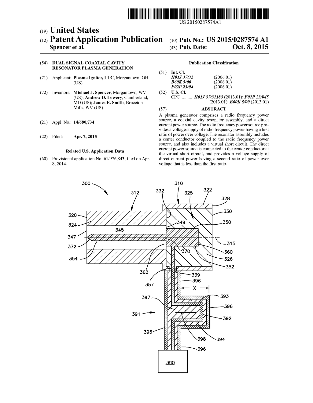 DUAL SIGNAL COAXIAL CAVITY RESONATOR PLASMA GENERATION - diagram, schematic, and image 01