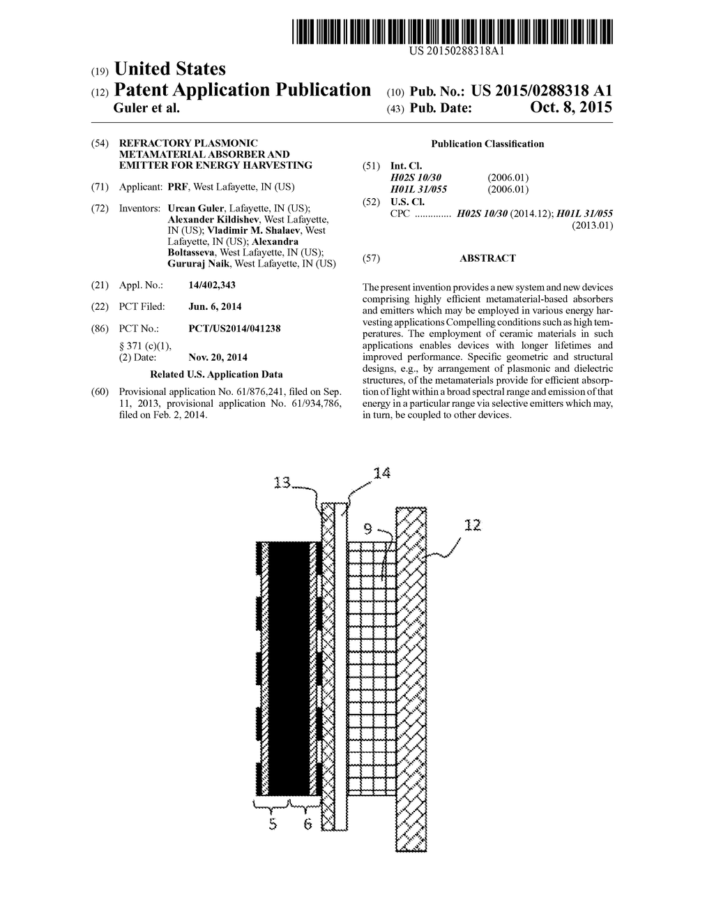 REFRACTORY PLASMONIC METAMATERIAL ABSORBER AND EMITTER FOR ENERGY     HARVESTING - diagram, schematic, and image 01