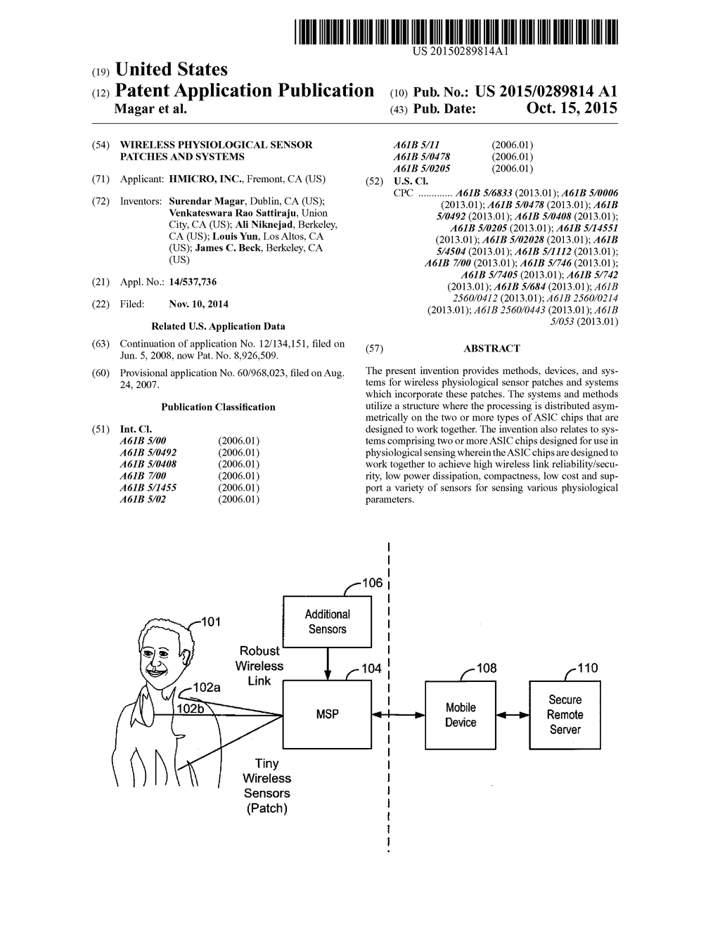 WIRELESS PHYSIOLOGICAL SENSOR PATCHES AND SYSTEMS - diagram, schematic, and image 01