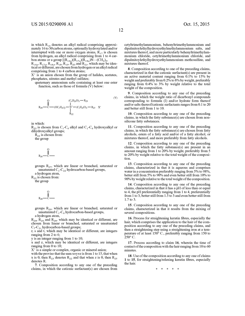 COMPOSITION COMPRISING A DICARBONYL COMPOUND AND PROCESS FOR STRAIGHTENING     THE HAIR USING THIS COMPOSITION - diagram, schematic, and image 13