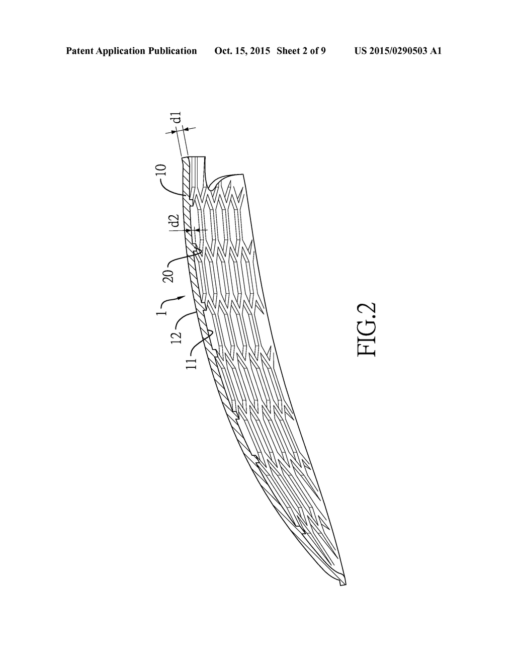 TOP CROWN OF A GOLF CLUB HEAD - diagram, schematic, and image 03