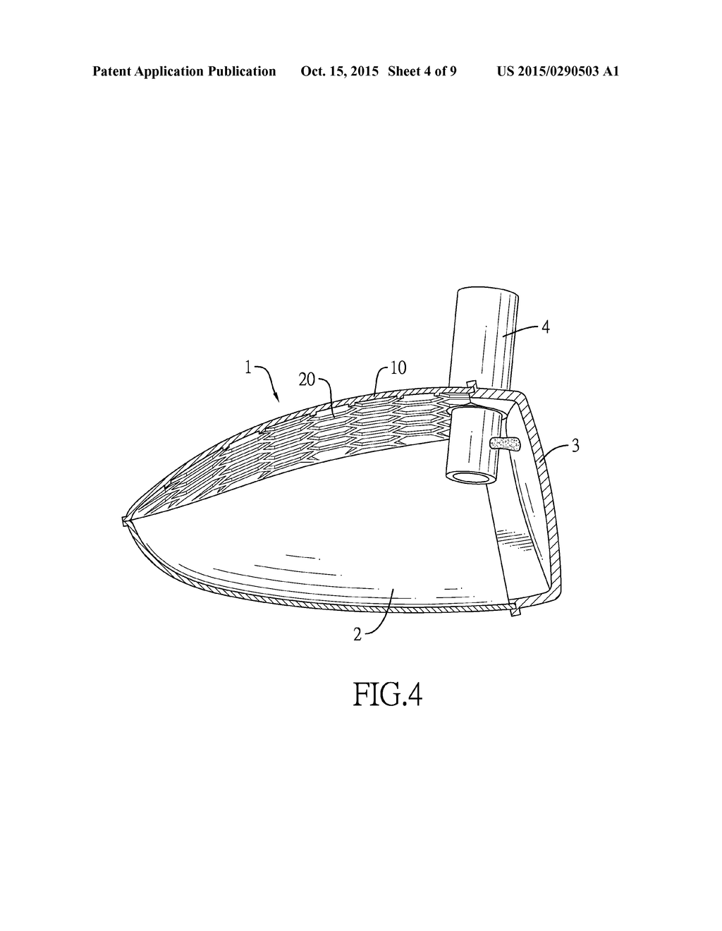 TOP CROWN OF A GOLF CLUB HEAD - diagram, schematic, and image 05