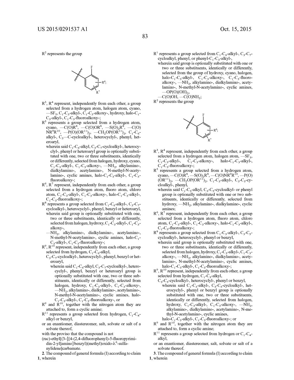 4-(ORTHO)-FLUOROPHENYL-5-FLUOROPYRIMIDIN-2-YL AMINES CONTAINING A     SULFOXIMINE GROUP - diagram, schematic, and image 84