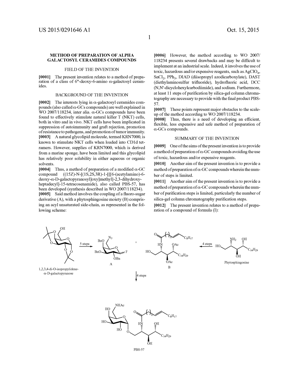 METHOD OF PREPARATION OF ALPHA GALACTOSYL CERAMIDES COMPOUNDS - diagram, schematic, and image 02