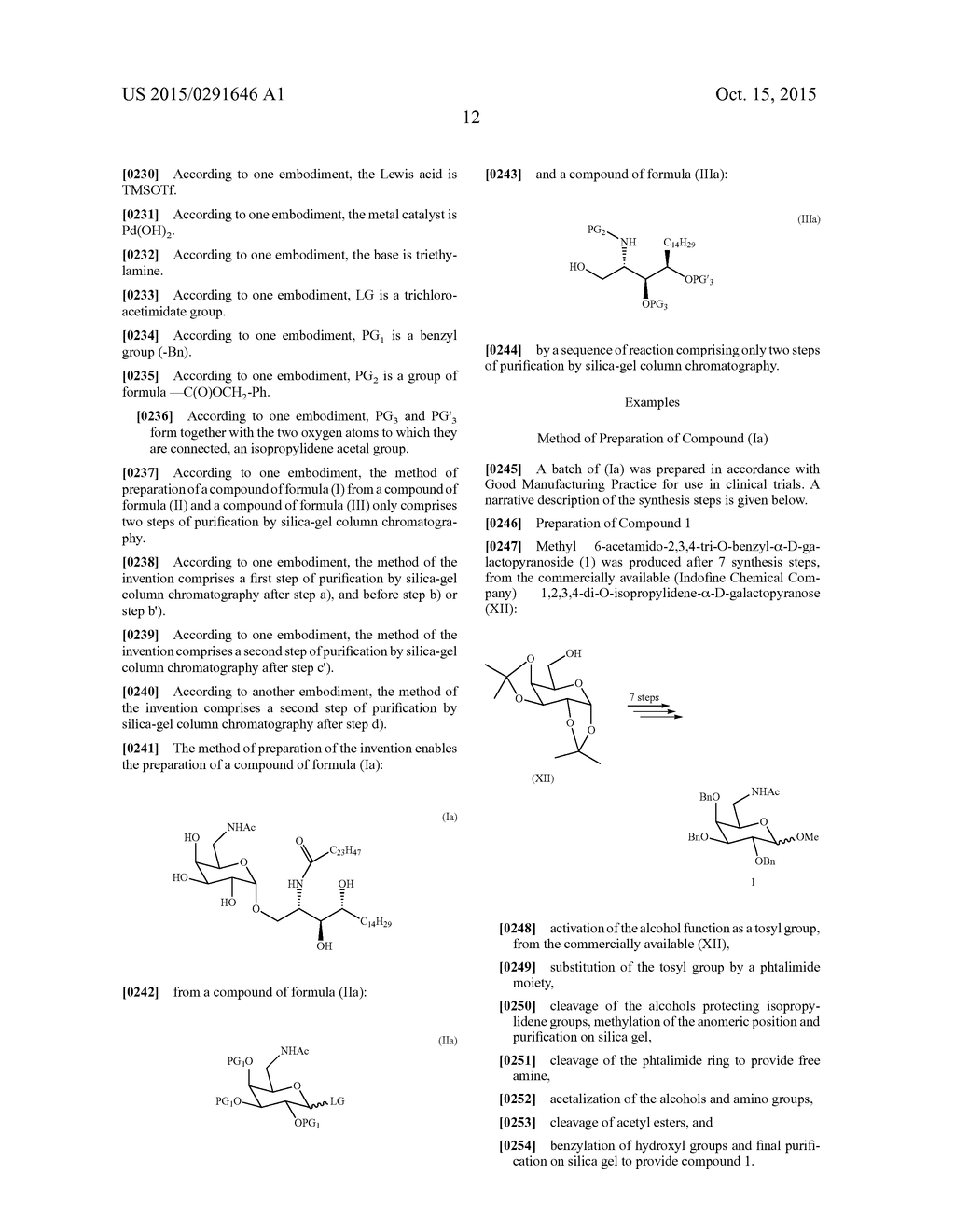 METHOD OF PREPARATION OF ALPHA GALACTOSYL CERAMIDES COMPOUNDS - diagram, schematic, and image 13