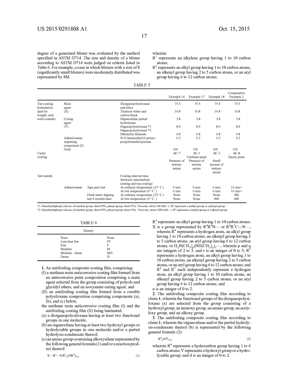 CURABLE ORGANOPOLYSILOXANE ANTIFOULING COMPOSITE COATING FILM, AND     ANTIFOULING SUBSTRATE COATED WITH THE SAME - diagram, schematic, and image 18