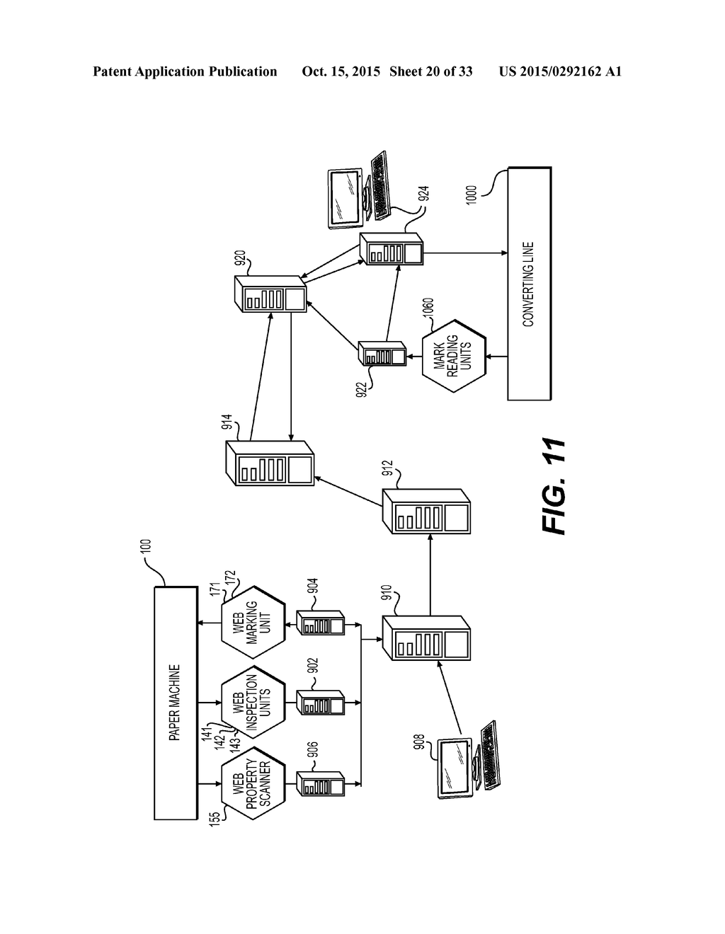 METHODS AND APPARATUSES FOR CONTROLLING A MANUFACTURING LINE USED TO     CONVERT A PAPER WEB INTO PAPER PRODUCTS BY READING MARKS ON THE PAPER WEB - diagram, schematic, and image 21